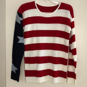 NEW! Stars n Stripes Soft Knit sweater! Red White Blue! Size Medium